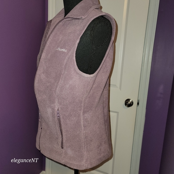 Columbia Lavendar Zipup Sleeveless Fleece Jacket Sz: Small - Picture 6 of 9